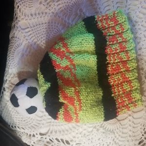 Hand made  child' soccar stocking hat